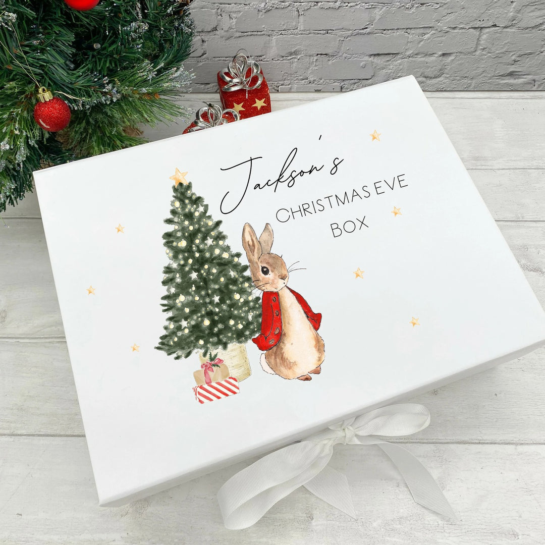 Personalised Red Rabbit Christmas Eve Box