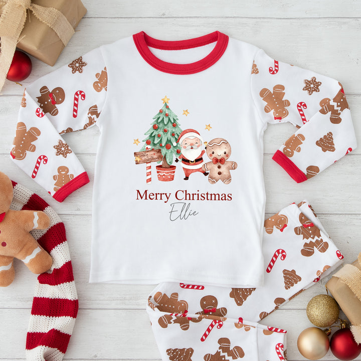 Personalised Merry Christmas Tree Gingerbread Pyjamas