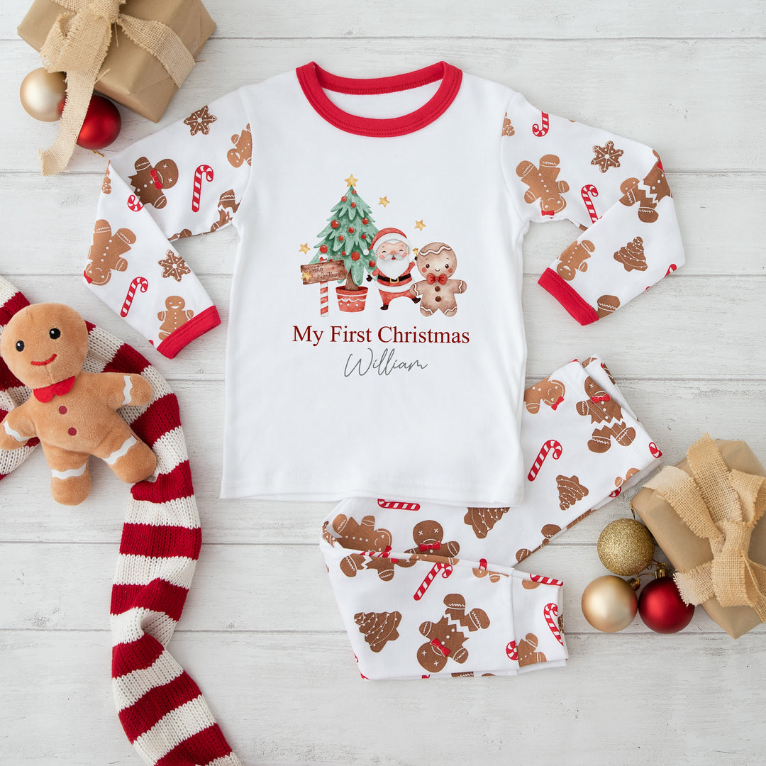 Personalised Gingerbread Tree My First Christmas Pyjamas