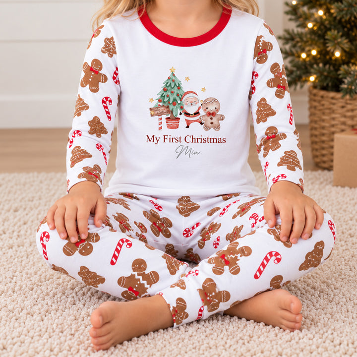Personalised Gingerbread Tree My First Christmas Pyjamas