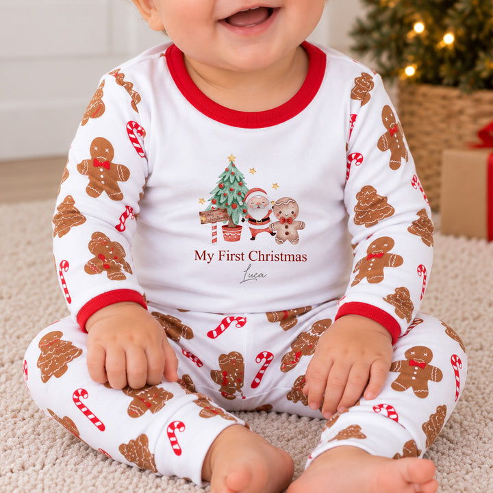 Personalised Gingerbread Tree My First Christmas Pyjamas