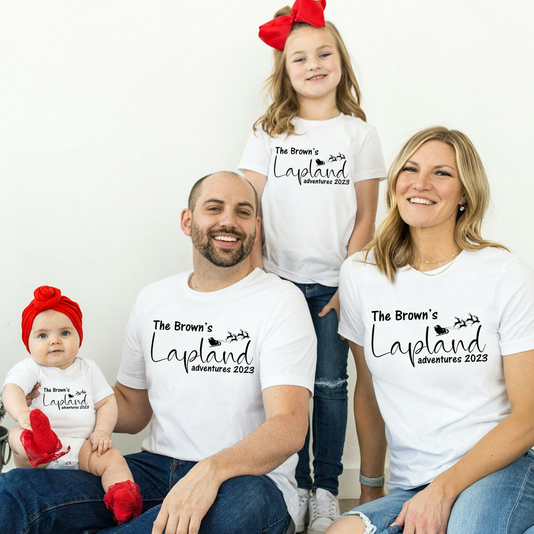 Our Family Lapland Adventures Personalised Christmas Family Matching T-Shirt