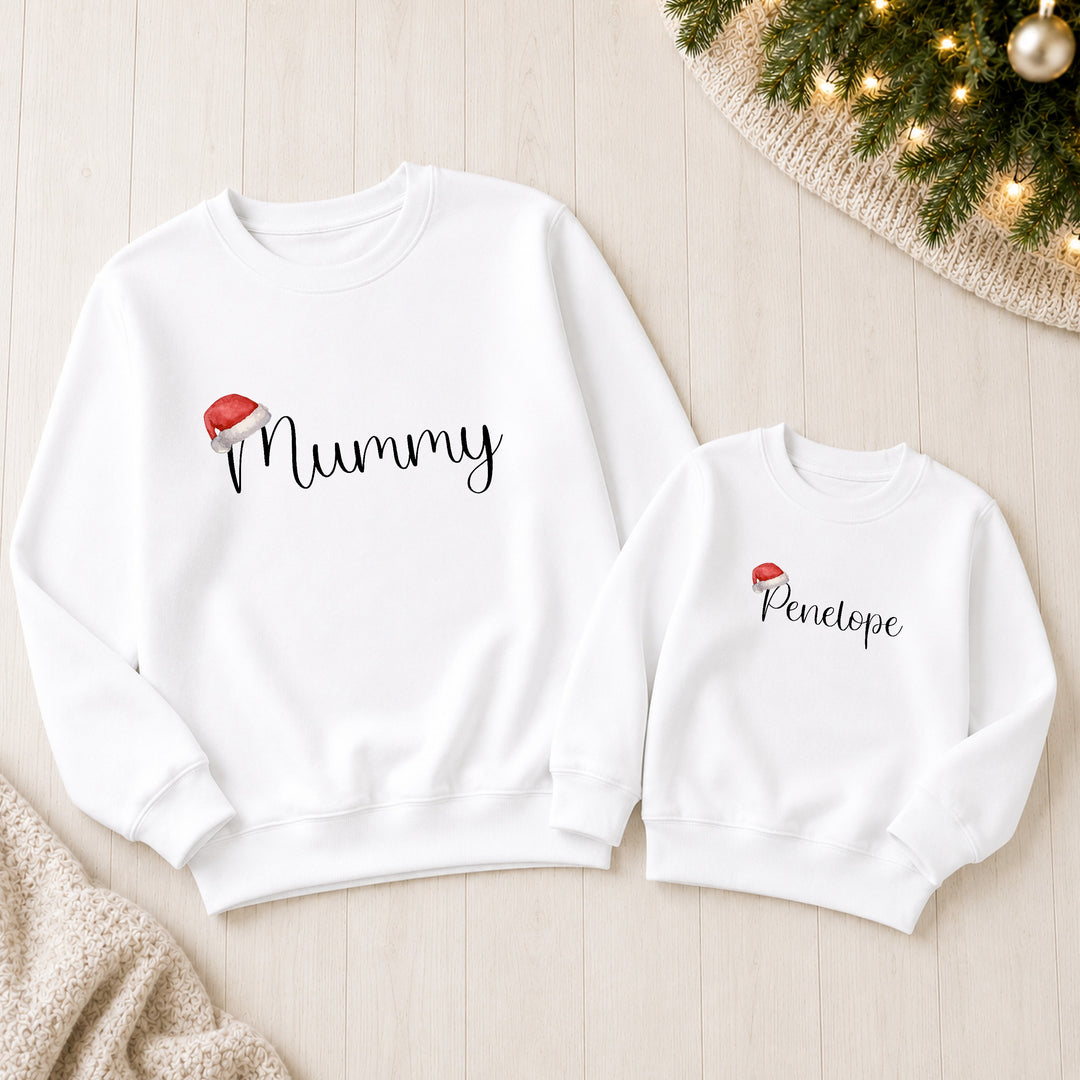Personalised Santa Hat Family Matching Christmas Jumper