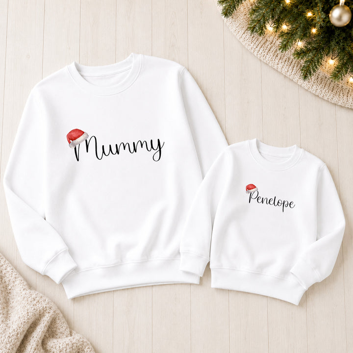 Personalised Santa Hat Family Matching Christmas Jumper