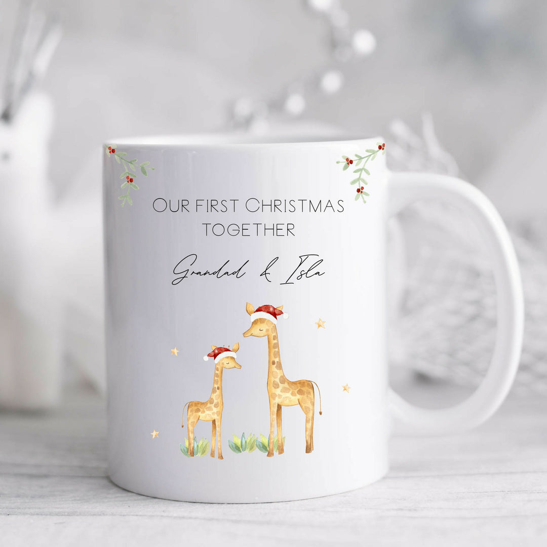 Personalised Our First Christmas Together Giraffe Mug