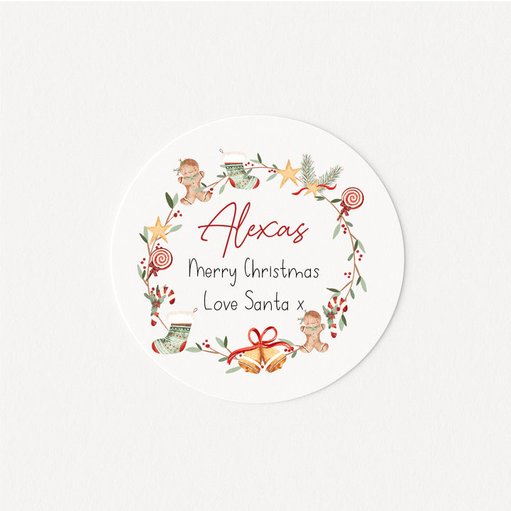 Personalised Christmas Wreath Stickers