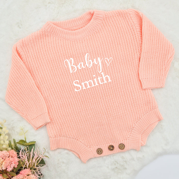 Personalised Embroidered Oversized Long Sleeve Knitted Romper