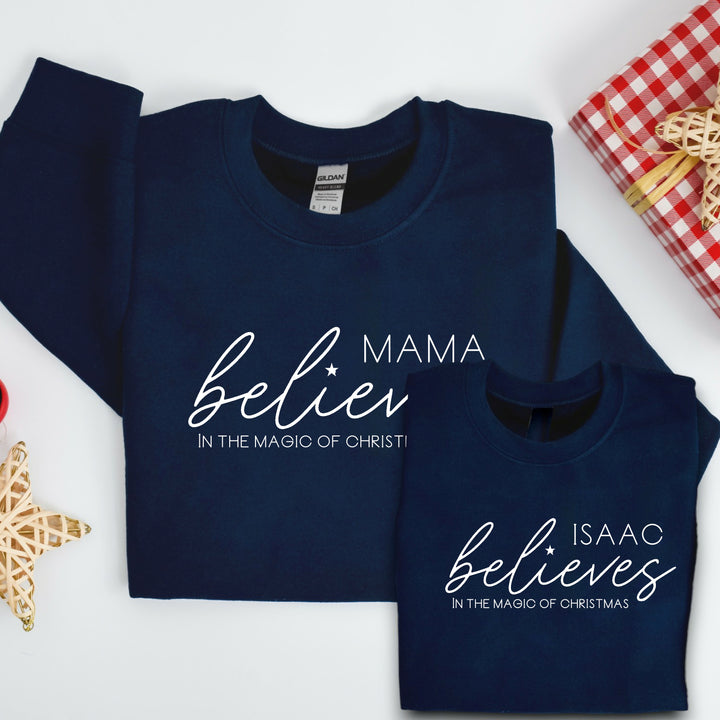 Personalised Family Believes Matching Christmas Sweatshirt