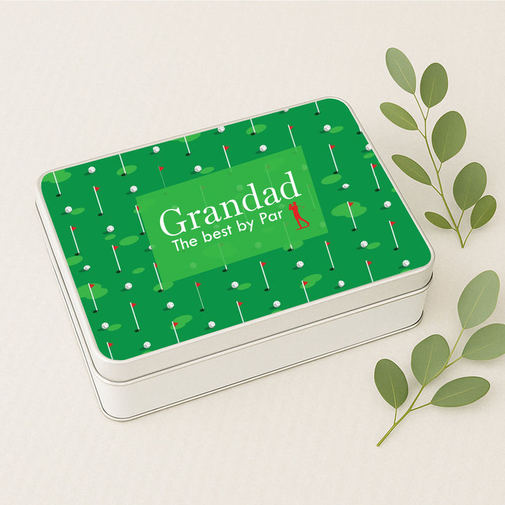 Personalised Best By Par Green Golf Gift Tin