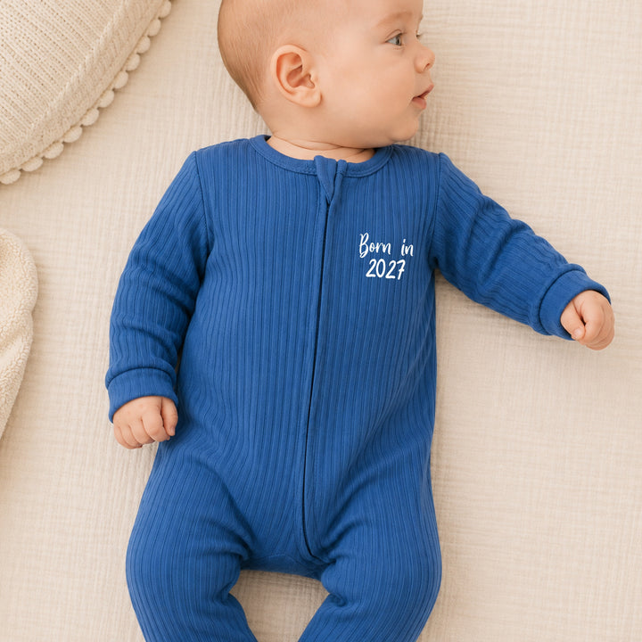 Azure Born in 2027 3 Piece Ribbed Coming Home Outfit