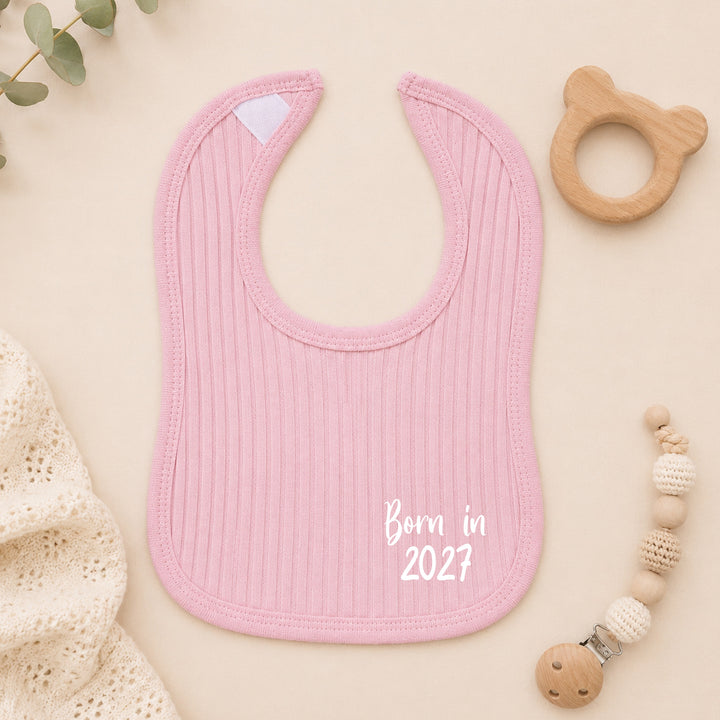 Dusty Pink Born in 2027 3 Piece Ribbed Coming Home Outfit