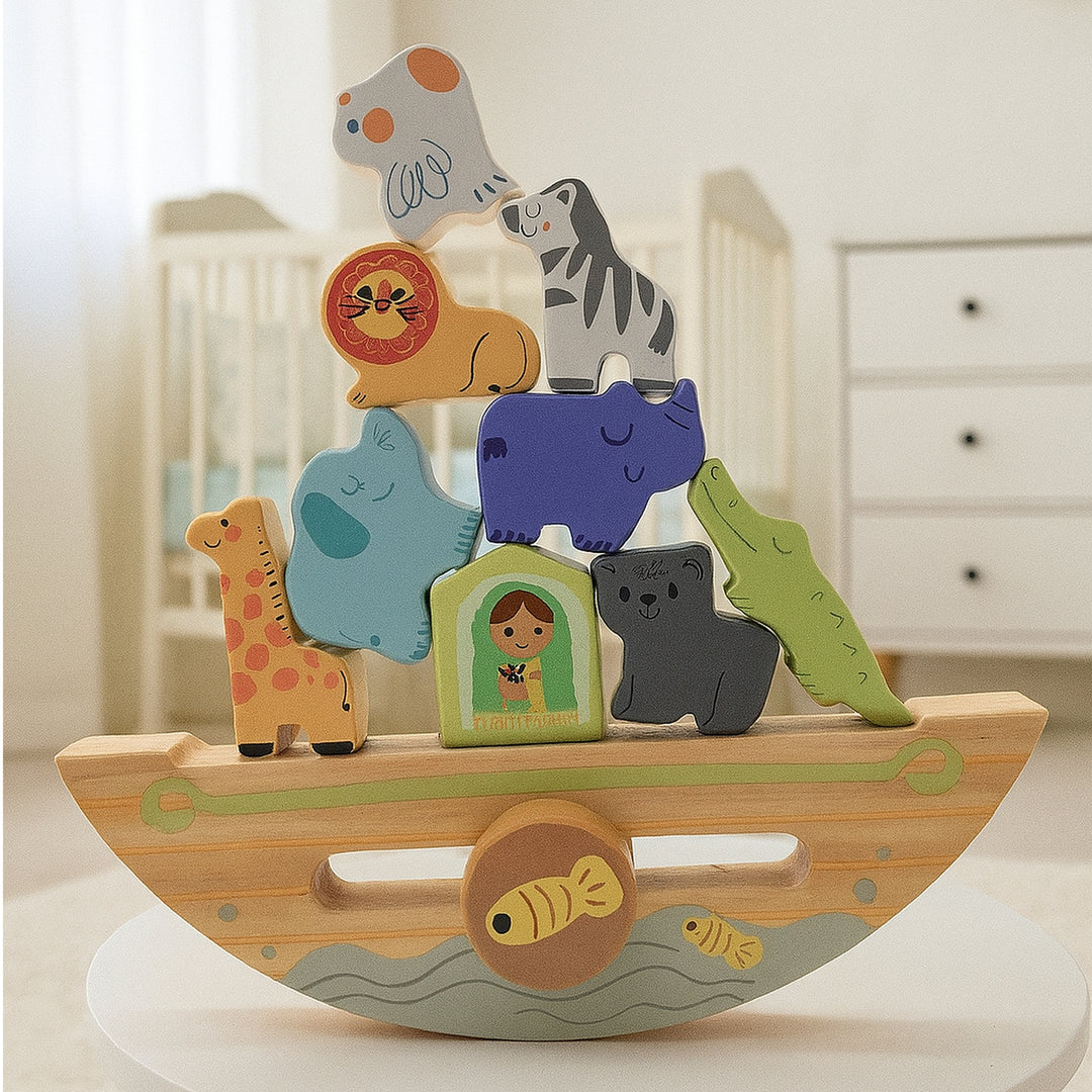 Wooden Educational Balancing Ark Stacking Toy (10 pcs)