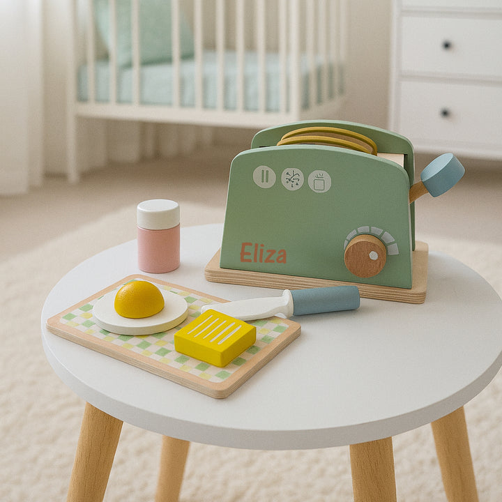 Wooden Educational Toaster Set Toy (8 pcs)