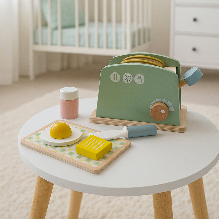 Wooden Educational Toaster Set Toy (8 pcs)