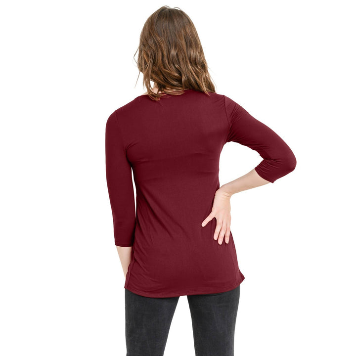 Solid Pleated Front Maternity Knit Top