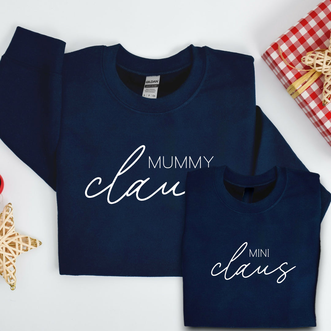 Personalised Mama and Mini Claus Matching Sweatshirts