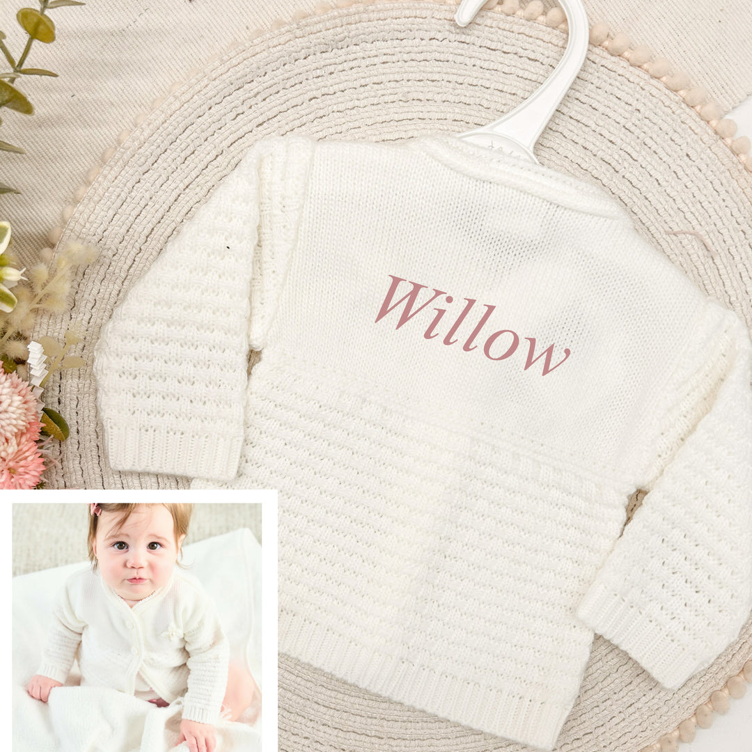 Personalised Embroidered Knitted Cardigan