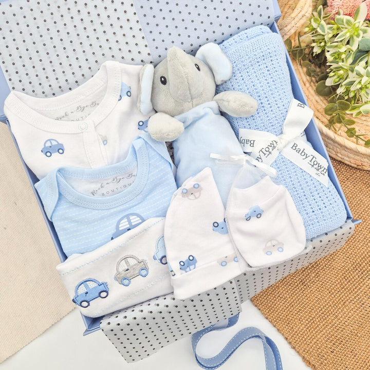 Boys Blue Cars Luxury Gift Hamper Set