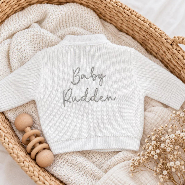 Personalised Embroidered Baby Name Cardigan