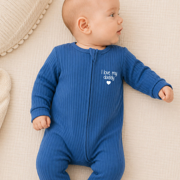 Azure I Love My Daddy 3 Piece Ribbed Coming Home Outfit
