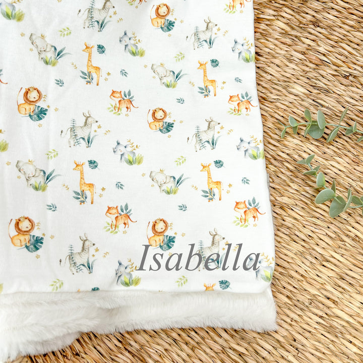Personalised Embroidered Jungle Blanket