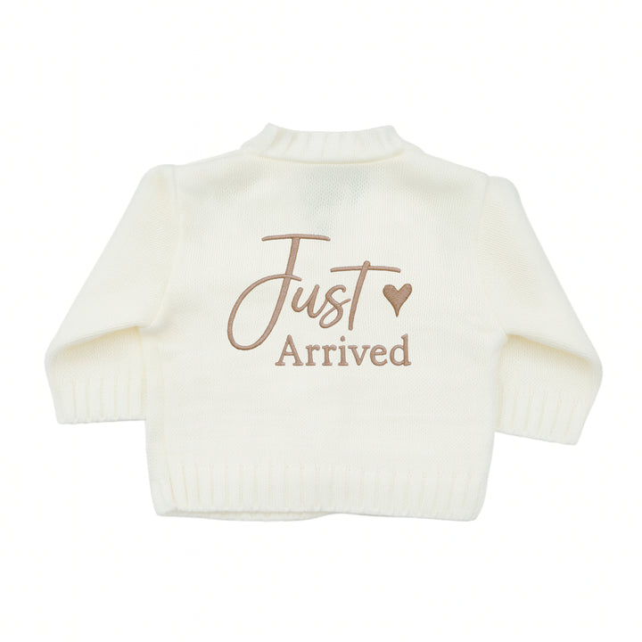 Embroidered Just Arrived Knitted Cardigan