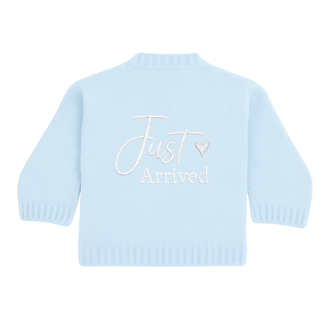 Embroidered Just Arrived Knitted Cardigan