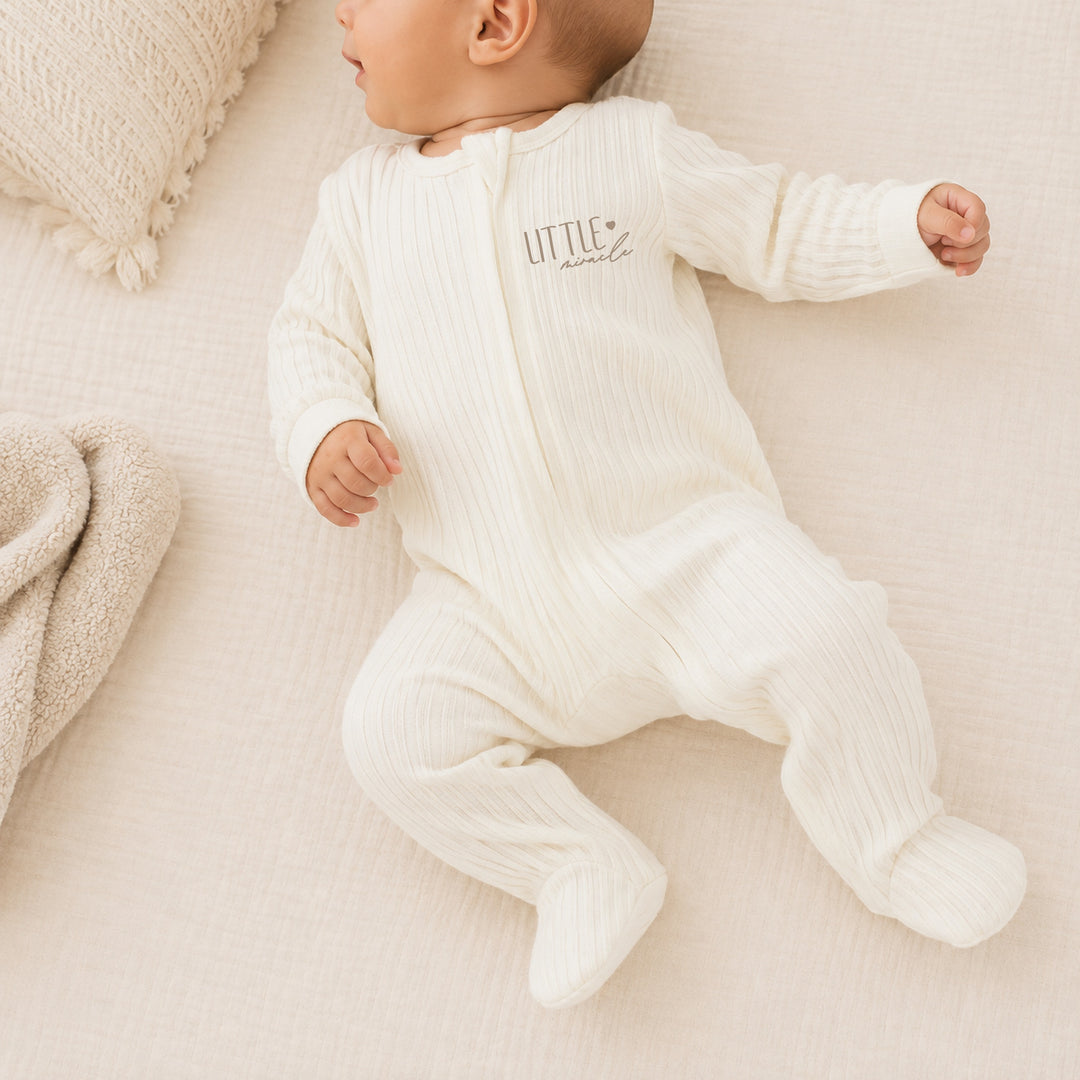 Little Miracle 3 Piece Ribbed Coming Home Outfit