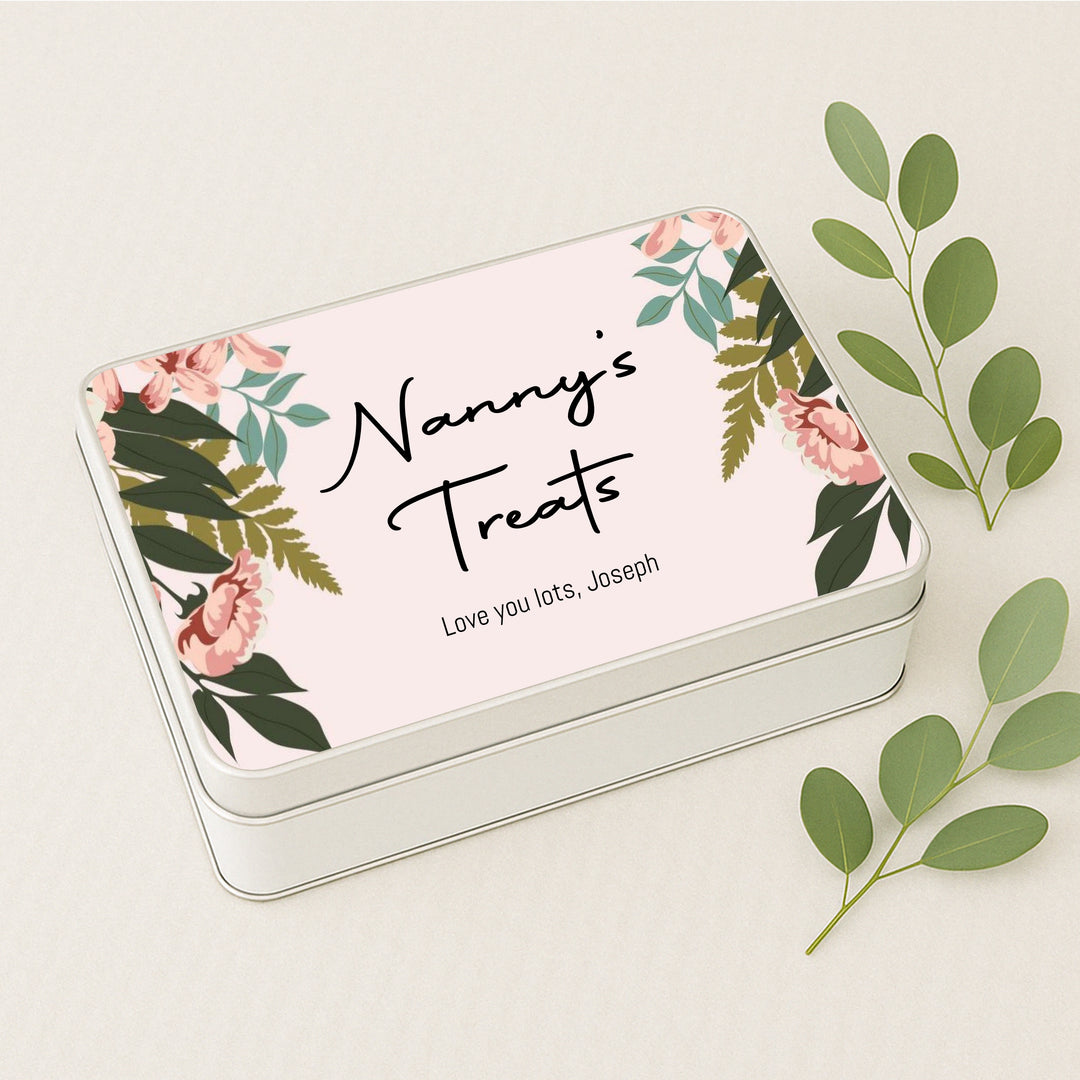 Personalised Mum/Nans Floral Treat Tin
