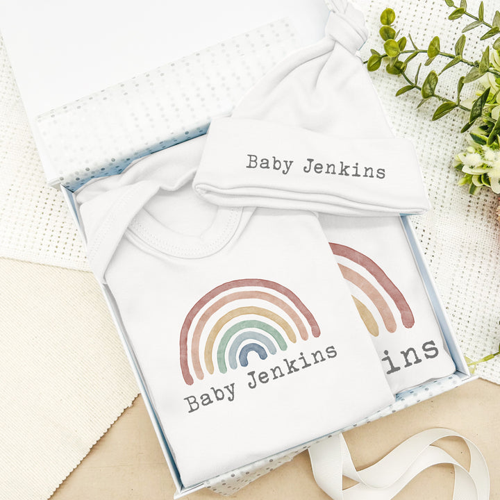 Personalised Unisex Rainbow Hamper Clothing Gift Set