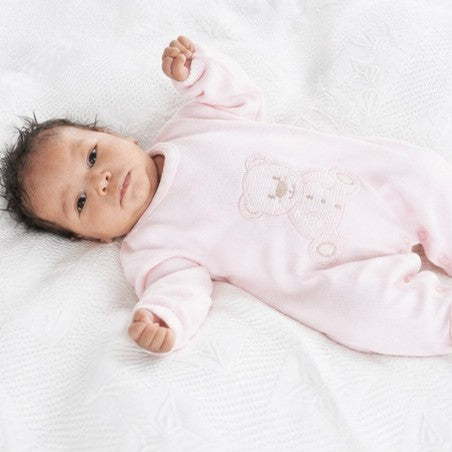 Pink Teddy Bear Knitted Babygrow