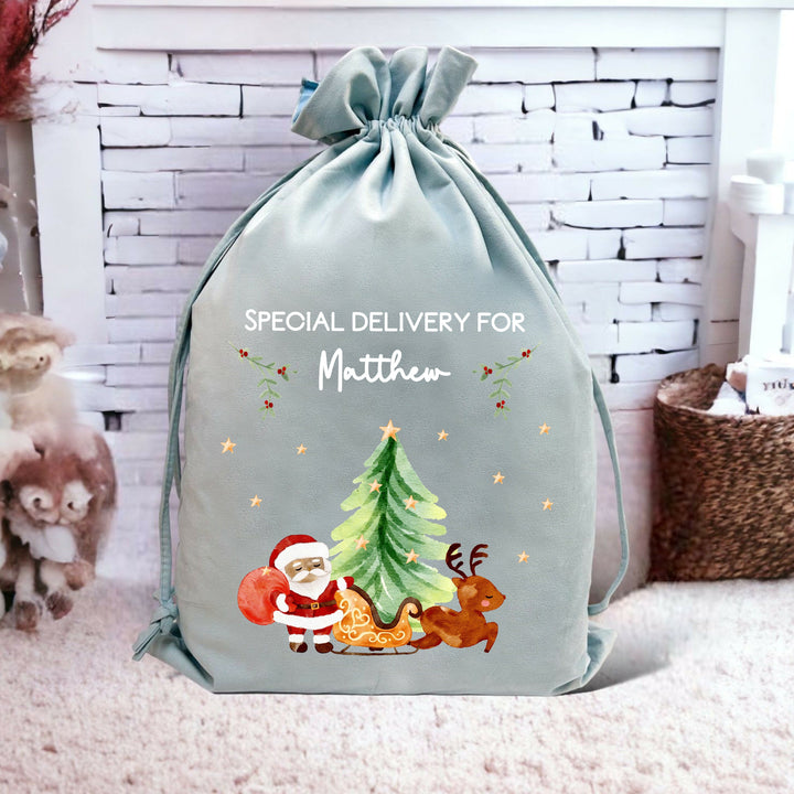 Personalised Christmas Sleigh Christmas Stocking or Santa Sack