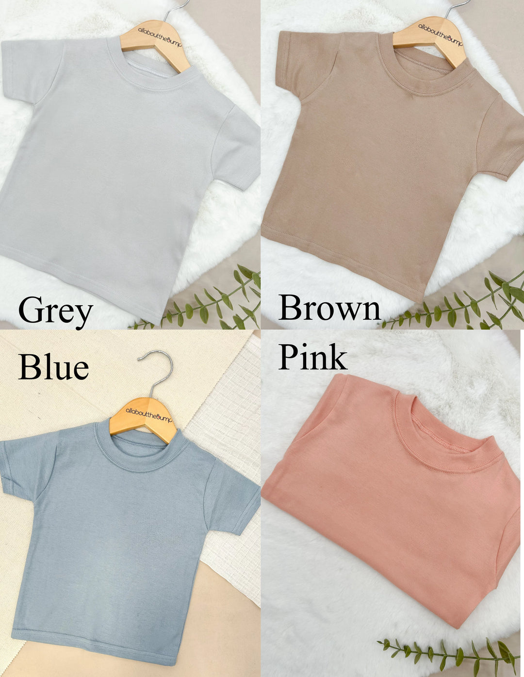 Pink Rabbit Birthday T-shirt | Peach Blue Brown Grey