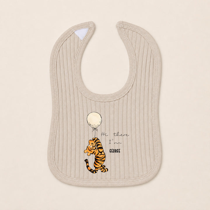 Personalised Orange Pooh Bear 3 Piece Ribbed Coming Home Outfit