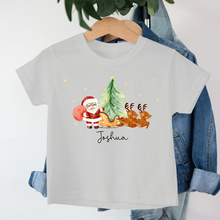 Personalised Santa Scene Kids T-shirt