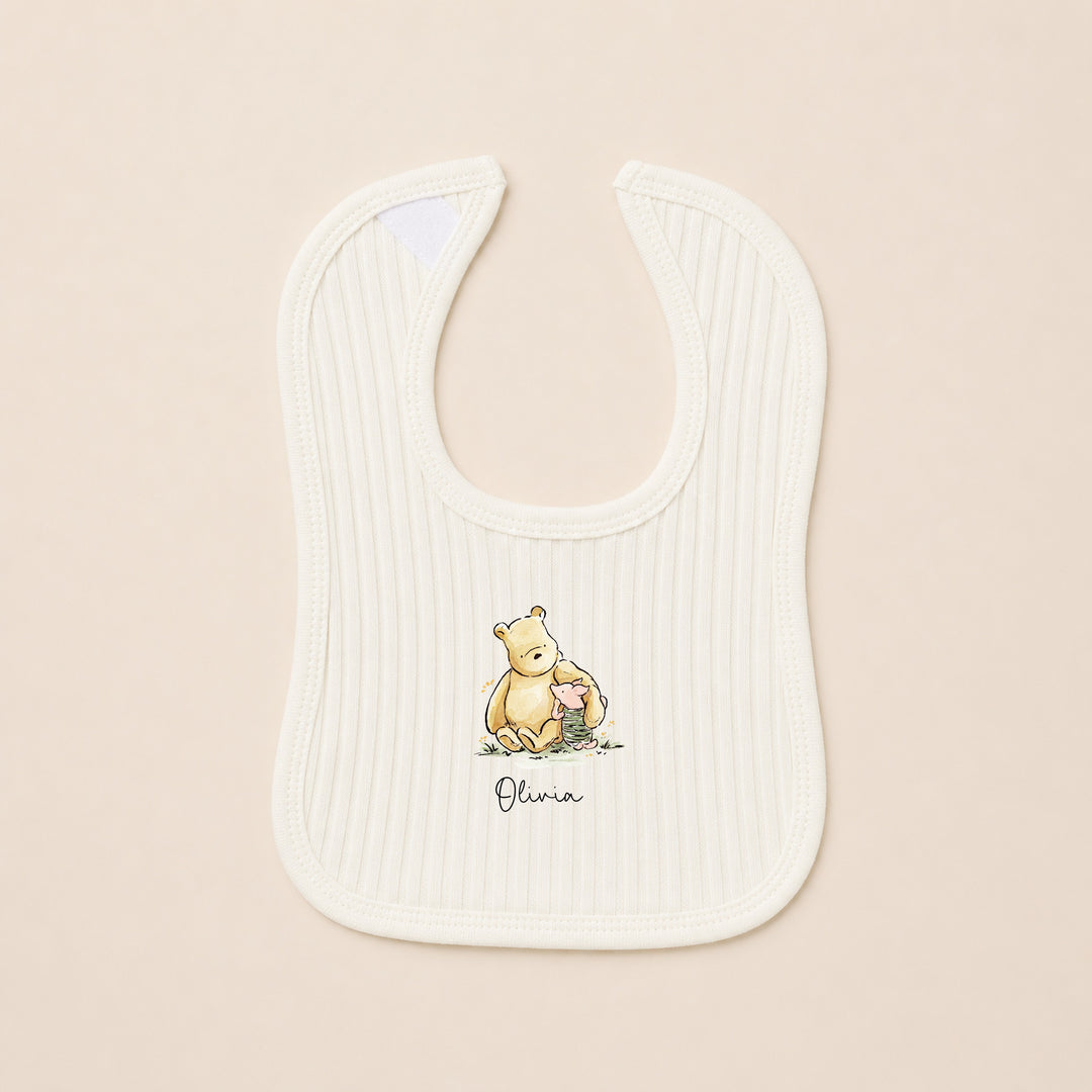 Personalised Pooh Bear 3 Piece Ribbed Coming Home Outfit