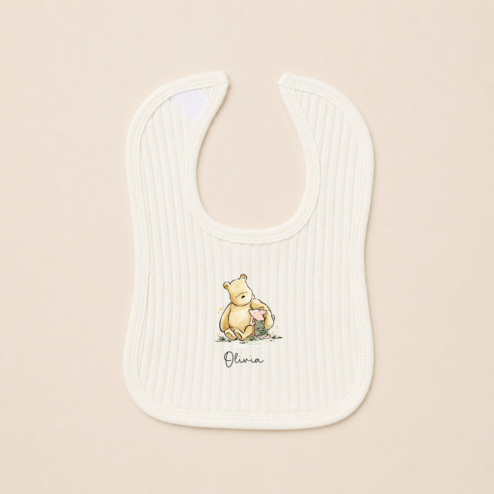 Personalised Pooh Bear 3 Piece Ribbed Coming Home Outfit