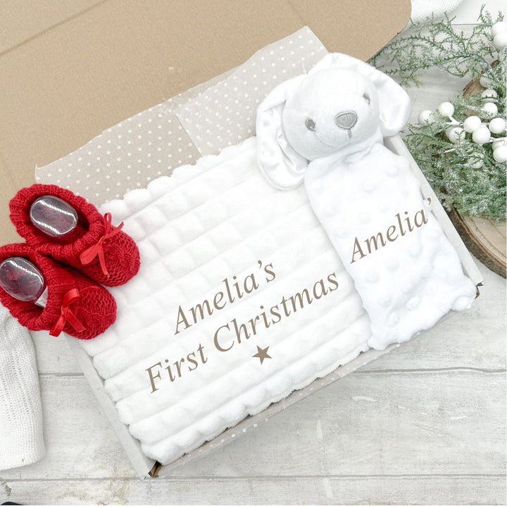 Personalised My First Christmas Embroidered Blanket/Comforter