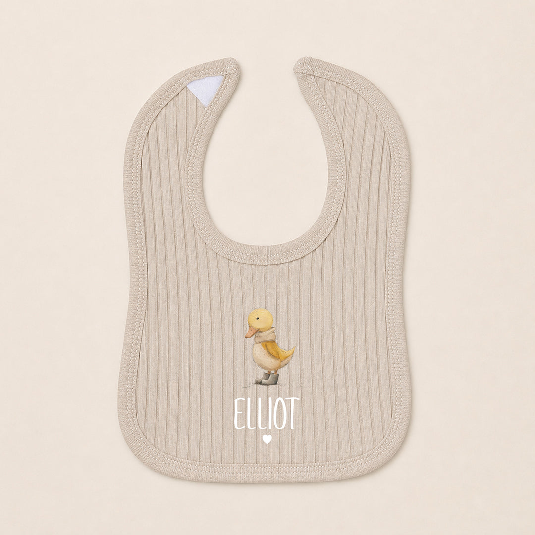 Personalised Yellow Duck 3 Piece Ribbed Coming Home Outfit