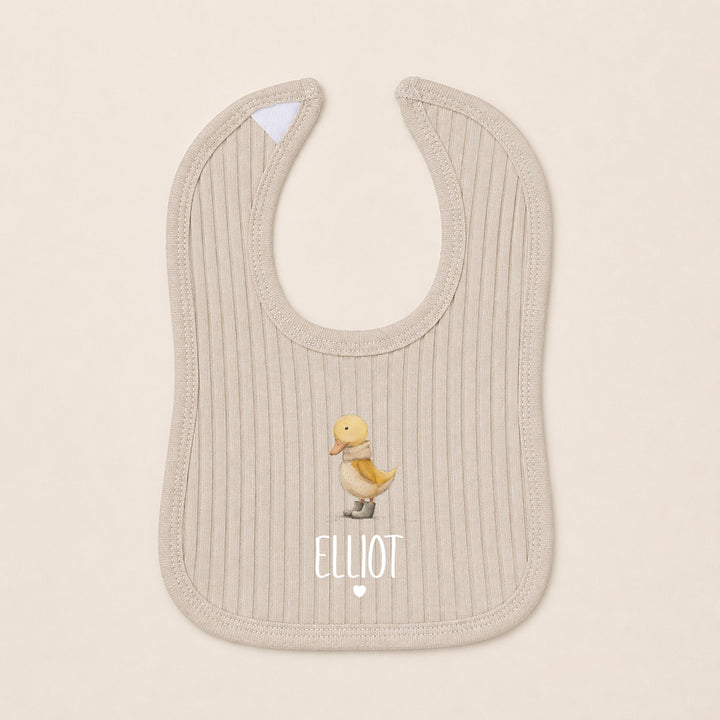 Personalised Yellow Duck 3 Piece Ribbed Coming Home Outfit